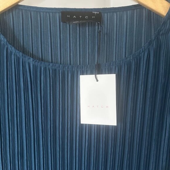 New Hatch The Sora Faded Teal Maternity Pleated Midi Dress Size 2 Minimalist - Picture 6 of 11